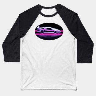 Synthwave sports car No.2 Neon Baseball T-Shirt